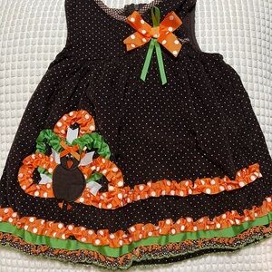 Bonnie Baby Brown Polka Dot Turkey Dress